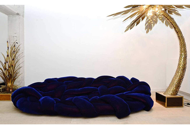 Python Hotel Lobby Furniture Creative Twisted Weave Cottage Multi Personal Sofa