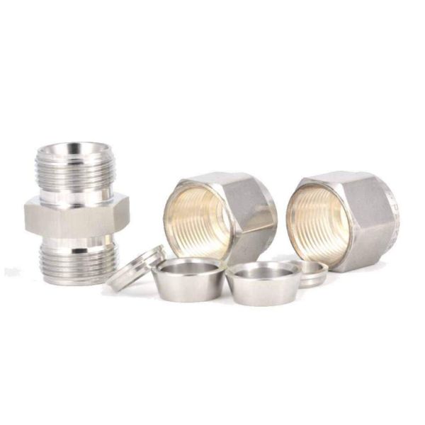 Compression 1/2" X 1/2" Tube OD 304 Stainless Steel Pipe Fitting
