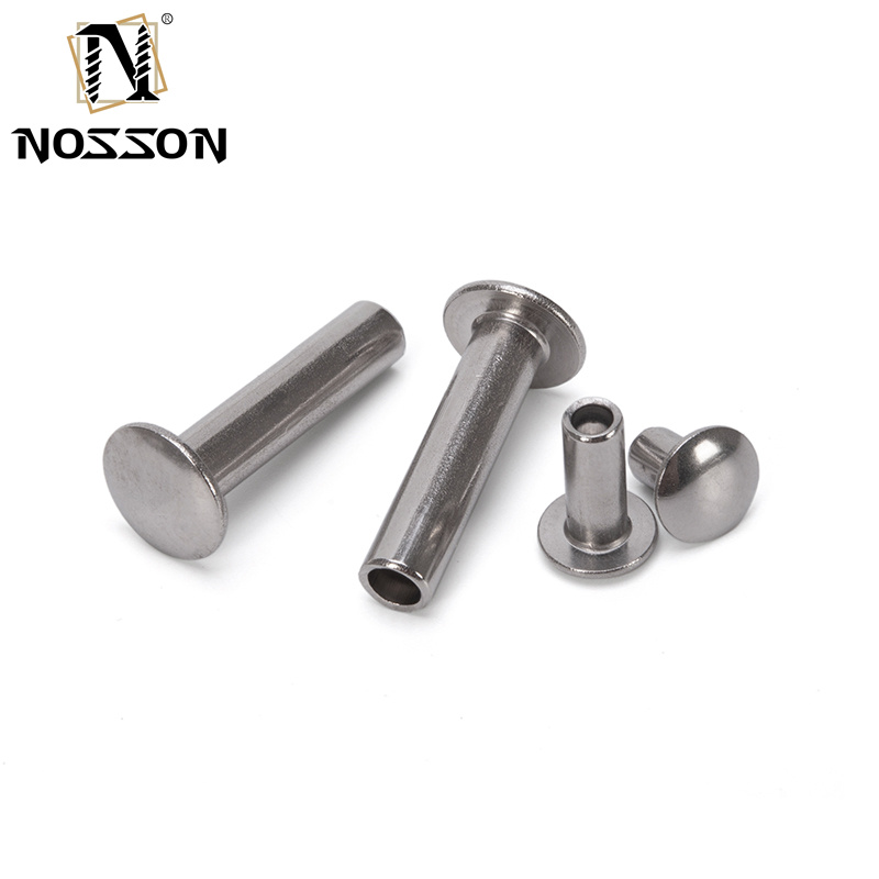 JIS Standard Galvanized Carbon Stainless Steel Half Round Head Hollow Semi-Tubular Rivets for Household Appliances