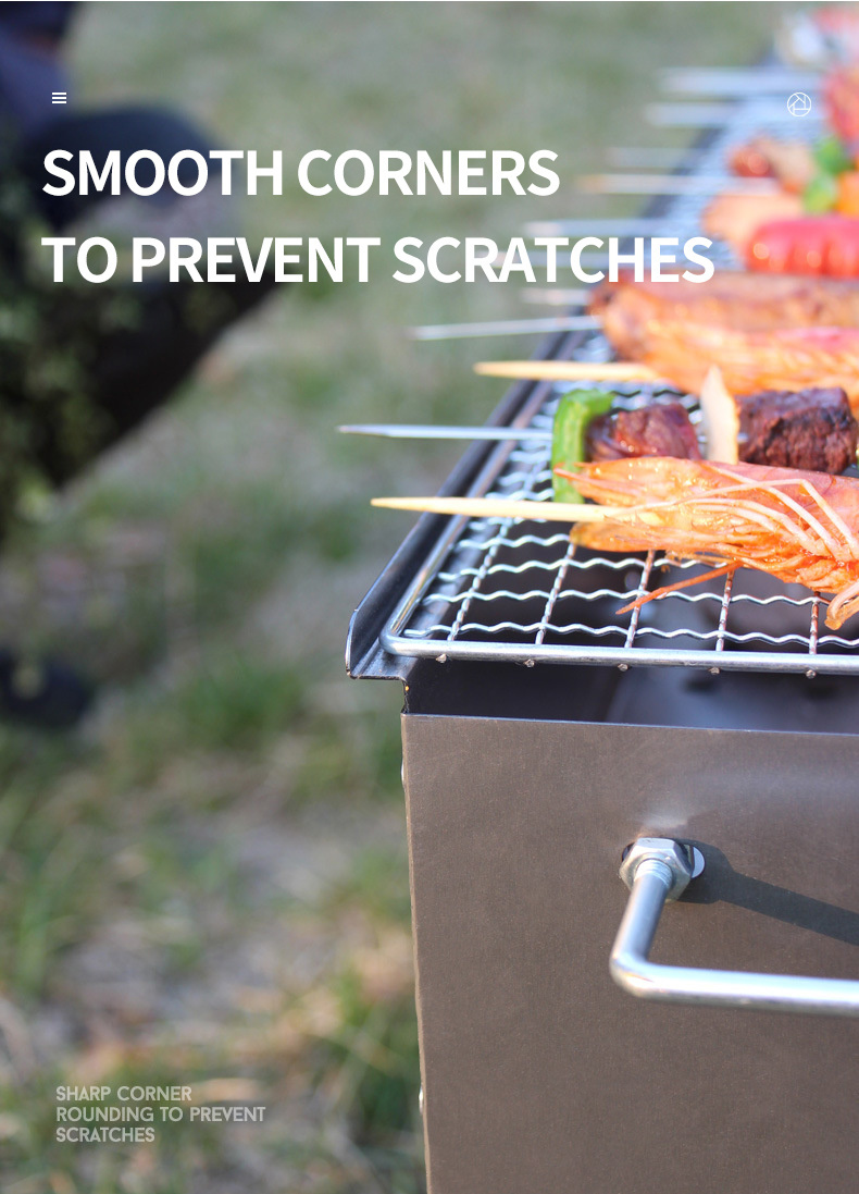 Non-Stick Coating BBQ Grill for Long Term Use Outdoor Camping Barbecue Oven Furnace