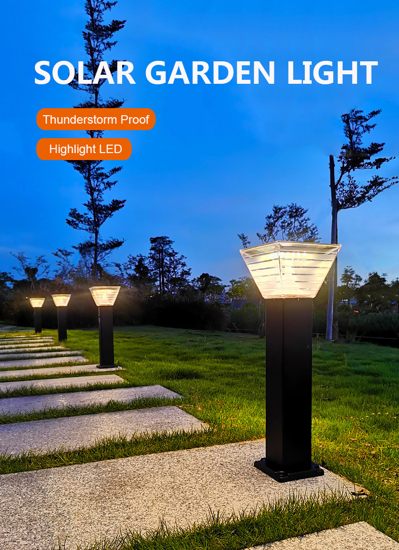 Minimalist 7W LED Solar Garden Light Landscape Decoration Bollard LED Lawn Lighting