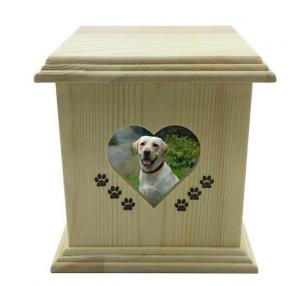 Quality Pine wood heart photo frame Pet urns wholesale