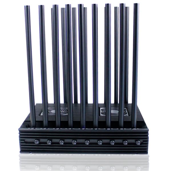 18 Antennas Signal Jammer for 2G, 3G, 4G, 5G, GPS, Wi-Fi (including Wi-Fi 6E), and RF Signals With 6-10W per Band and 6-7dBi Omni-Directional Antennas