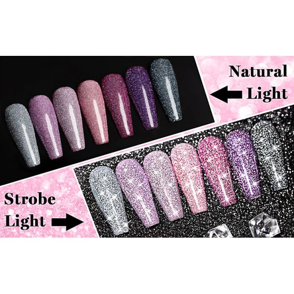 Private Label Reflective Disco Gel Glitter Flash Sparkle UV Gel Nail Polish Diamond Gel