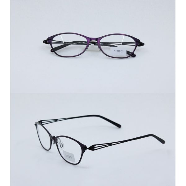 Vintage cateye optical frame pure titanium high end glasses olorful paper transfer reading glasses for Women Eyewear
