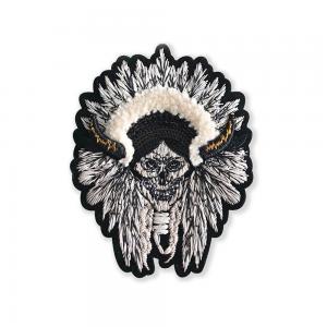 China Sequins Applique Embroidered Biker Patches Laser Cut Border Iron On Velcro Backing on sale