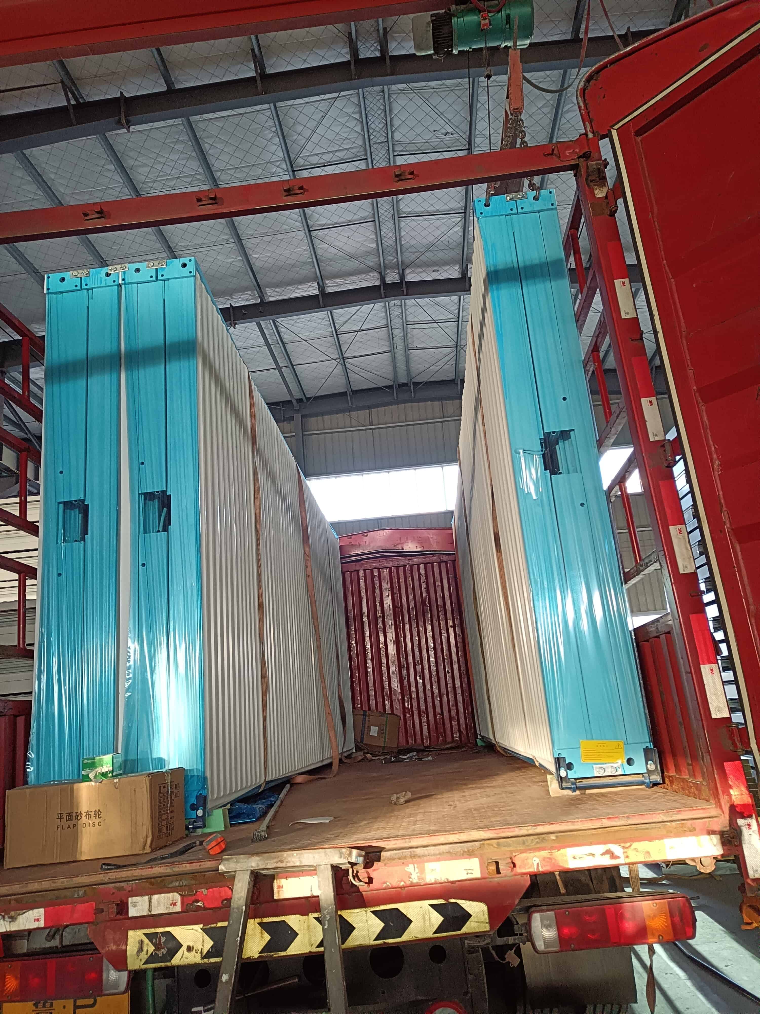 shipping container fold out homes transport