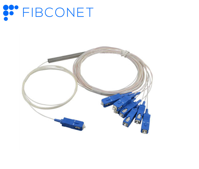 1*8 SC/UPC Connectors Fiber Optic Communication Cables for FTTH Mini PLC Splitter