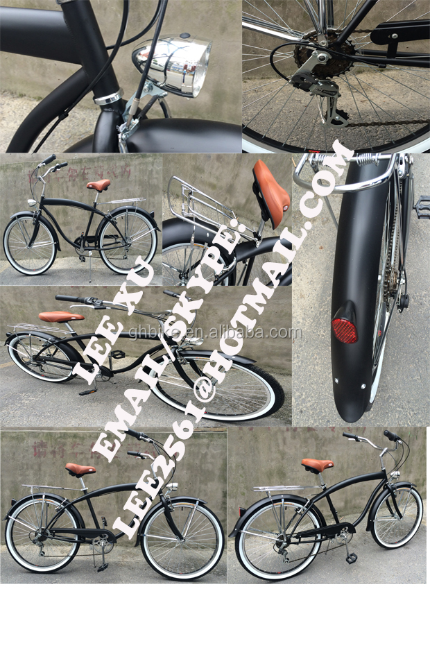 Comfortable and Durable Men's 6 Speed Beach Cruiser Bicycle with 170MM Crankset