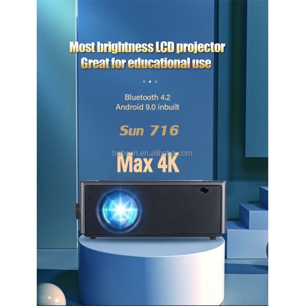 1st Brightest LCD Projector 4K Wireless LCD Video Projector Android 11 LED Lamp Bag Accessory Home Theater Use Sun 716