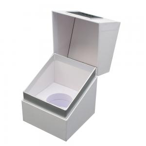 China Custom Logo White Rigid Paper Luxury Candle Jar Packaging Boxes With Foam Insert on sale