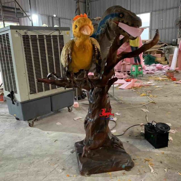 Walking Animatronic Dinosaur Theme Park Confuciusornis Statue