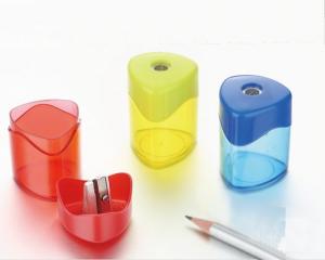 China triangle Pencil Sharpener with container plastic pencil sharpener on sale