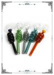 Multicolor Pyrex Glass Oil Burner Pipes 1.5cm Diameter Ball Balancer Smoking