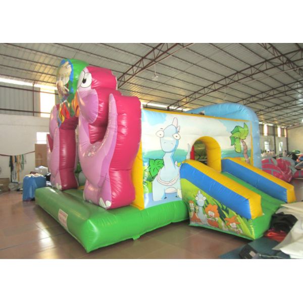 Inflatable Dinosaur Baby Bouncy Castle , Quadruple Stitching Toddler Jumping Castle