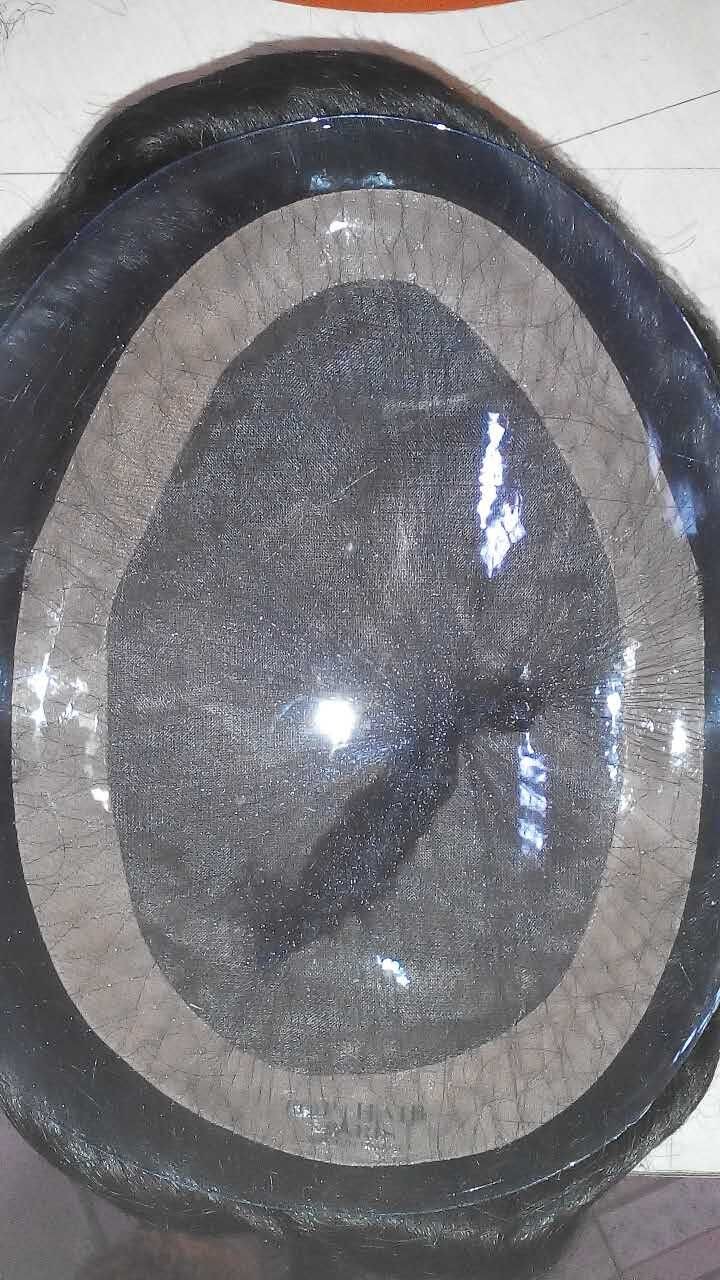 Customized Npu Brazilian Virgin Hair Men Toupee Hairpieces with client's Logo