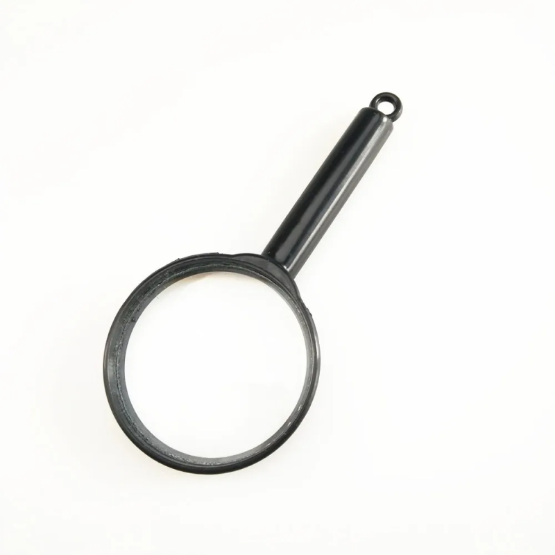 New 40mm Magnifier Plastic Handheld Straight Handle with Hanging Hole Magnifier Reading HD Optical Glass Magnifier