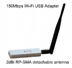 802.11n WiFi Adapter With 2dbi Antenna GWF-1B1T