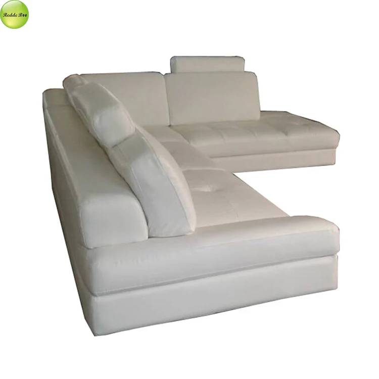 Allandale Modular L Shaped Sectional Sofa White Faux Leather Modular Lounge