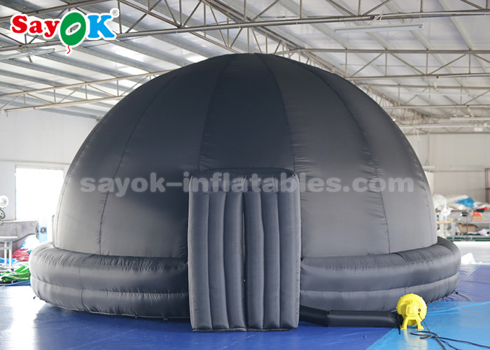 Black Two Bottom Rings Inflatable Planetarium With PVC Floor Mat Flame Retardant