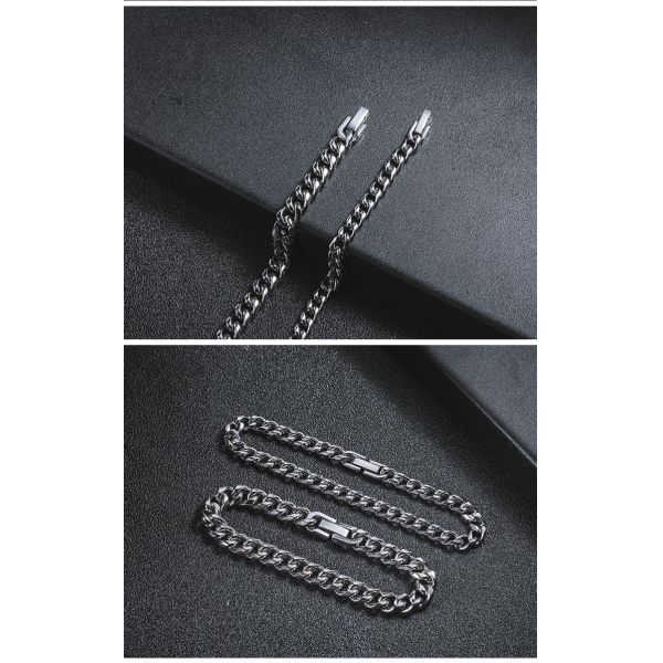 Custom 18k Stainless Steel Bracelets 6mm 8mm Cuban Link Bracelet Men