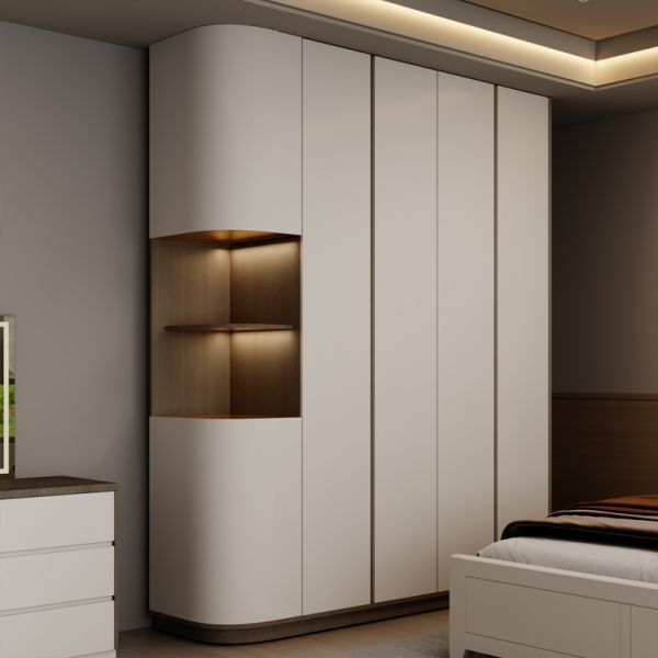 Complete Master Bedroom Suite in Wooden, King Size with Ample Storage, Cozy Minimalist Luxury Modern Bedroom Furniture