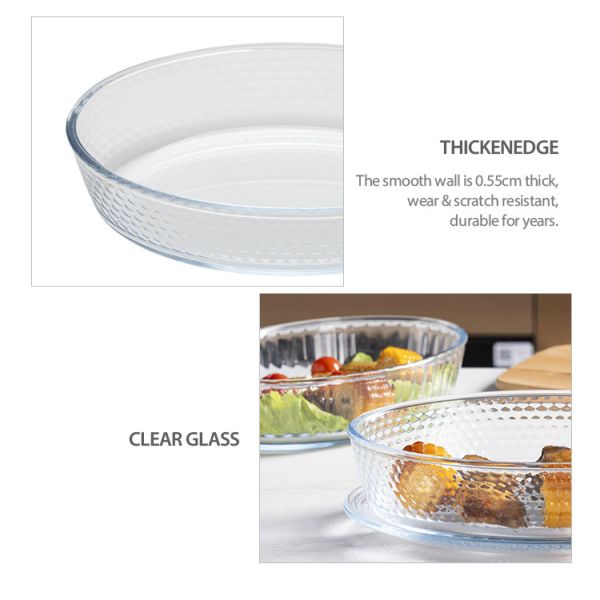 IKOO Lead-Free High Borosilicate Glass Casserole Dish with Lid - Oven & Microwave Safe Deep Baking Dish