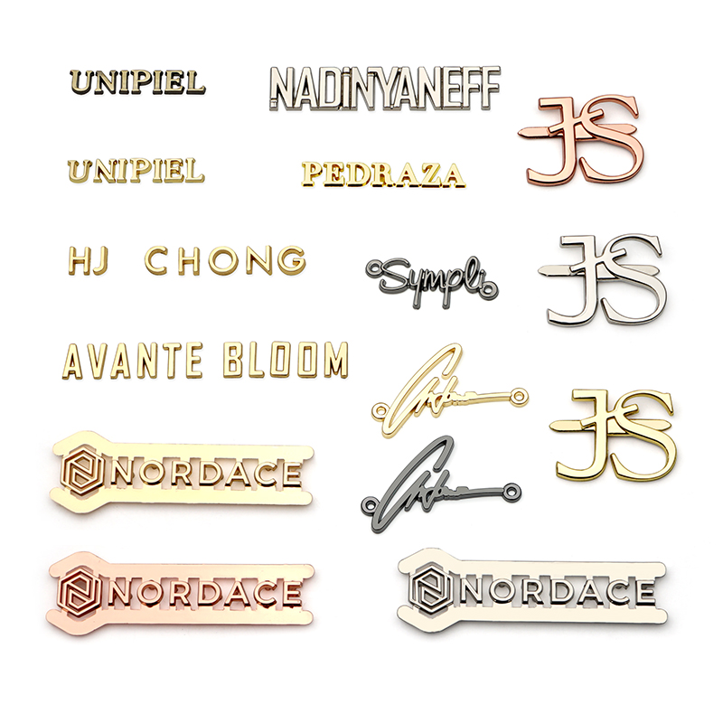 Metal Letters Bag Logo Plates Custom Letter Metal Logo Labels For Fashion Handbags