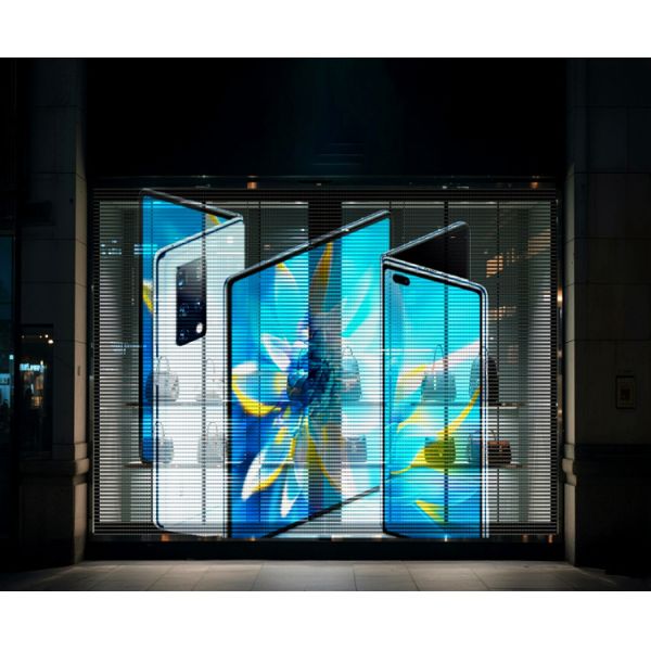 500*500mm Indoor LED Transparent Screen P2.6 4000-4500cd Mall LED Glass Display Window Screen Full-Color Grille Advertising Screen LED Full-Color Smd