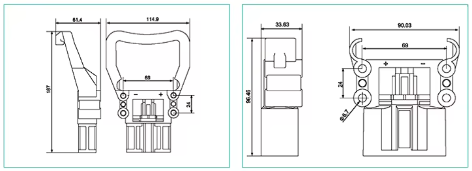 REMA Connector 80A 160A 320A Battery Connector Wiring Harness Electric Male Female Power Forklift Charger Connector With Cable