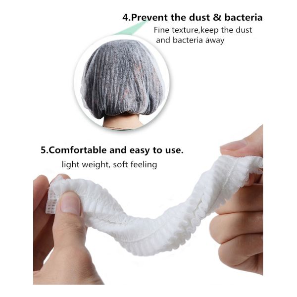Waterproof Non Woven Caps , Disposable Bouffant Caps Eco Friendly With Elastic Edge