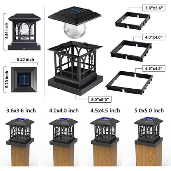 Courtyard Solar Powered Pillar Light Decorative Path Light 3w