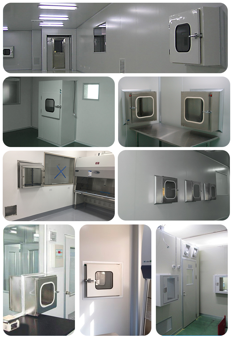 Customizable Cleanroom Stainless Steel Pass Through Cabinet Pharma laminar Flow Pass Thru Box