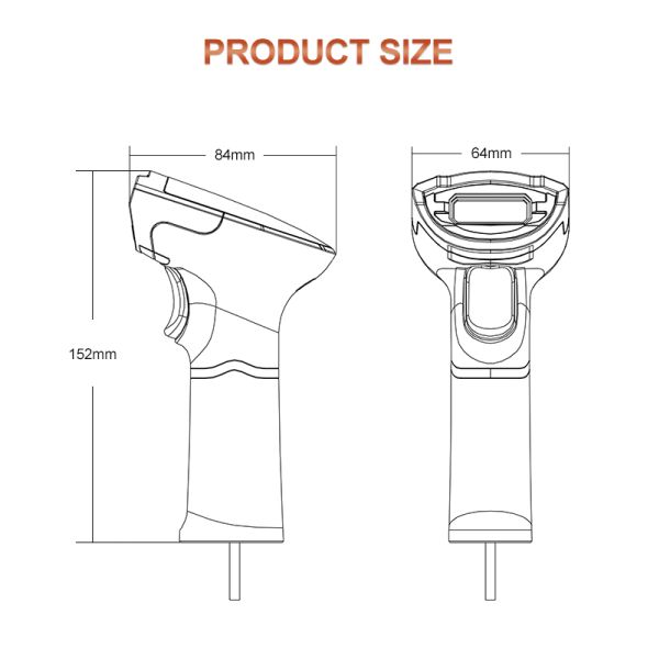 Good Price Handheld Wired Lecteur Code bar Use with Pos Machine for Pos Systems