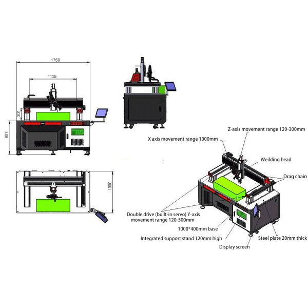 AD Control 5000Hz 1080nm 3.5kW Fiber Laser Welding Machine