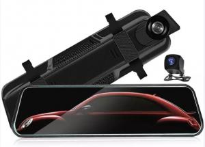 China 9.66 Inch Motion Activated Dashcam Full 2.5D Touch Screen Front Back Recording on sale