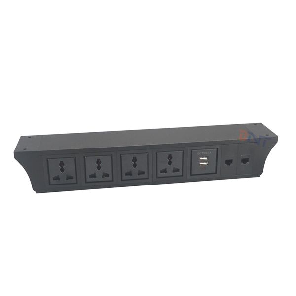 Universal AC power hang under office table power outlet with usb charger