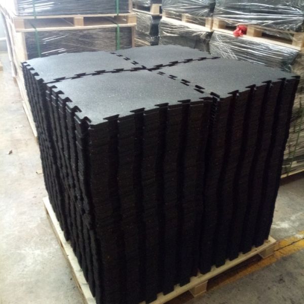 Anti Slip Interlocking Rubber Mat 1000X1000X40mm Puzzle Piece Gym Flooring Black