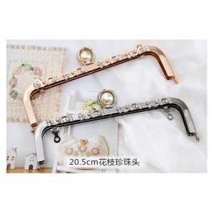 Quality Noble Imitation Pearl Lock Carpet Bag Frame With Chain Loops wholesale