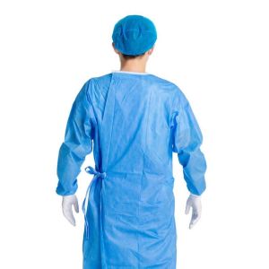 China blue SMS Non Waven Material 45gsm Disposable Medical Isolation Gown on sale