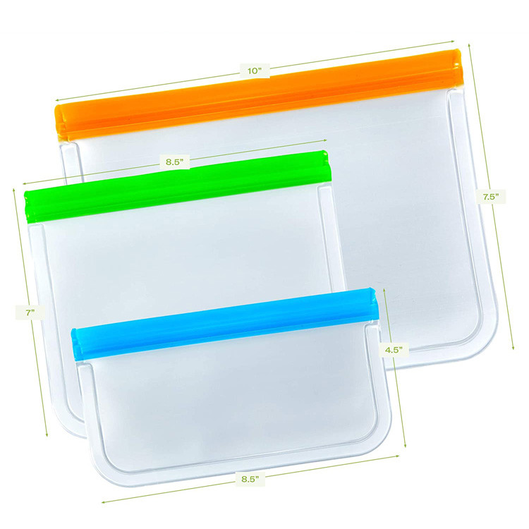 Reusable Leakproof Poly Packaging Bag Translucent Frosted PEVA Food Freezer