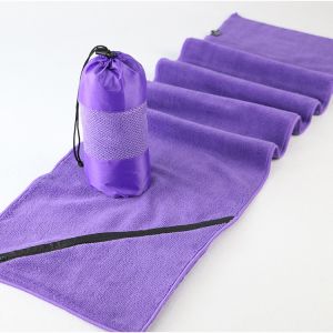 Quality Purple Plain Microfiber Yoga Towel , Workout Sweat Towels wholesale