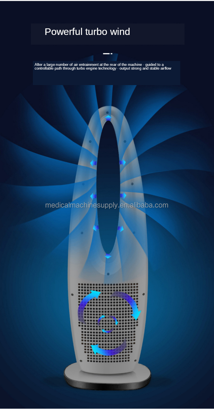 Bladeless Hot Cool Heater Fan with EMC Certification and Remote Control