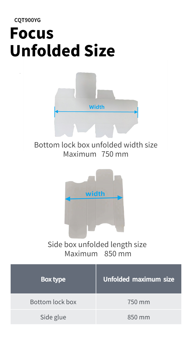 Pre-Folded Bottom Lock Folding Box Gluing Machine CQT 900YG-2 for Paperboard 250g-650g
