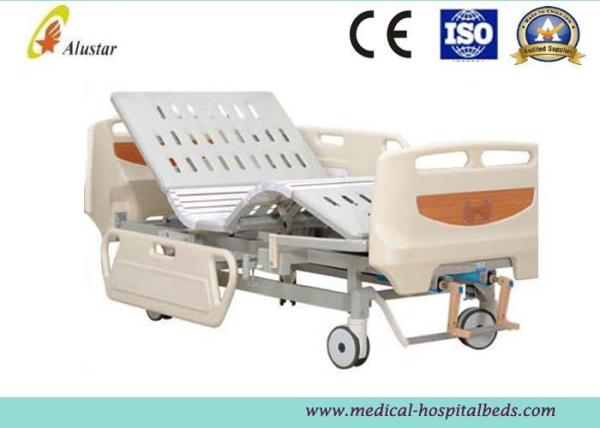 Luxury ABS Guardrail Adjustable Medical Hospital Bed Equipment Double Cranks