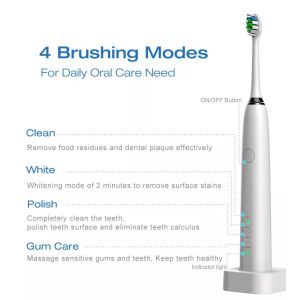 51000vpm Travel Electric Toothbrush With 2 Minute Timer 30s Reminder