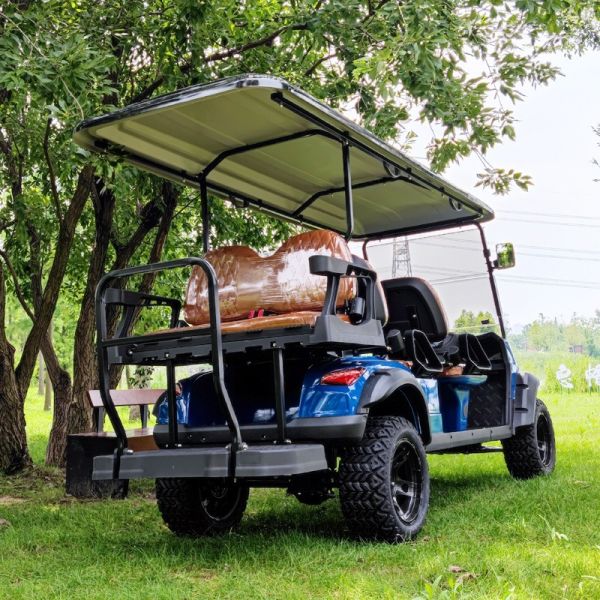 Blue 6 Seater Golf Cart wheelbase 2420mm charging time 6-8 hours Ground clearance 120mm
