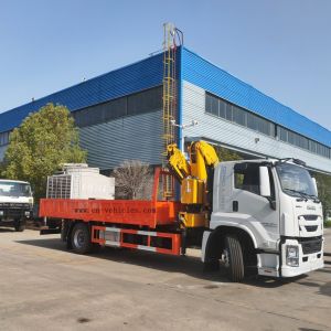 ISUZU Giga 204hp truck with SQ8ZK3Q 8ton Mobile Folding Crane