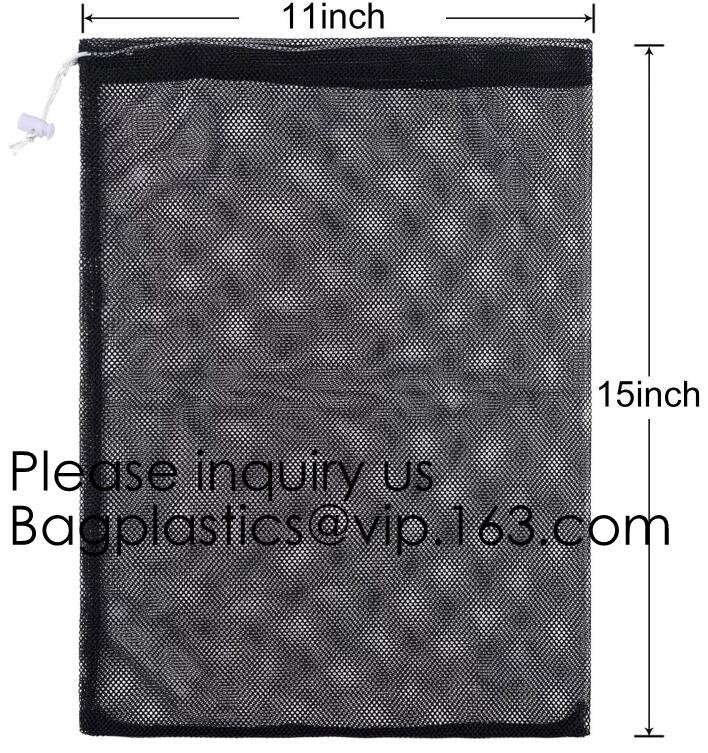 Drawstring Bag With Cord Lock And White Sturdy Mesh Material For Factories, College, Dorm, Storage Sturdy & Breathable