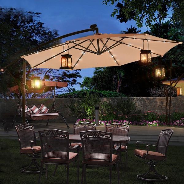 Hanging Lantern Lamp Flower Waterproof Outdoor Decoration Garland Fairy Solar Garden Courtyard Palace Lights